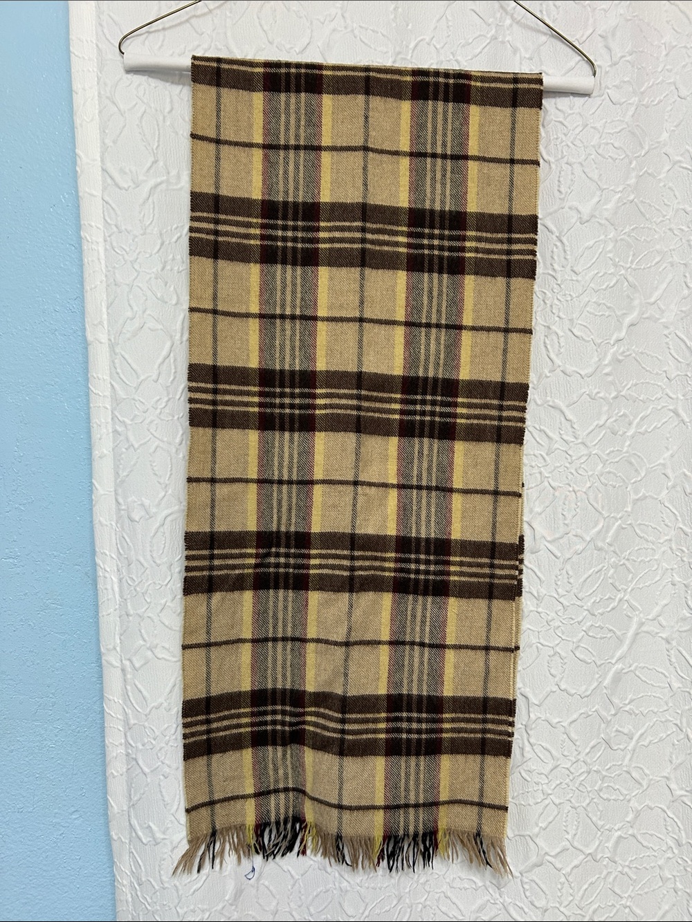 Burberry Plaid Tartan scarf  in Tan and Brown